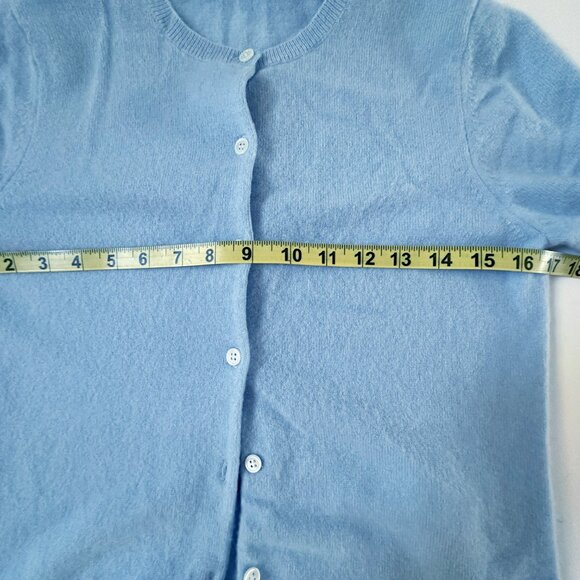 Jennie Liu Cashmere Crystal Blue Cardigan Sweater Size SMALL Msrp $159 - Picture 4 of 7